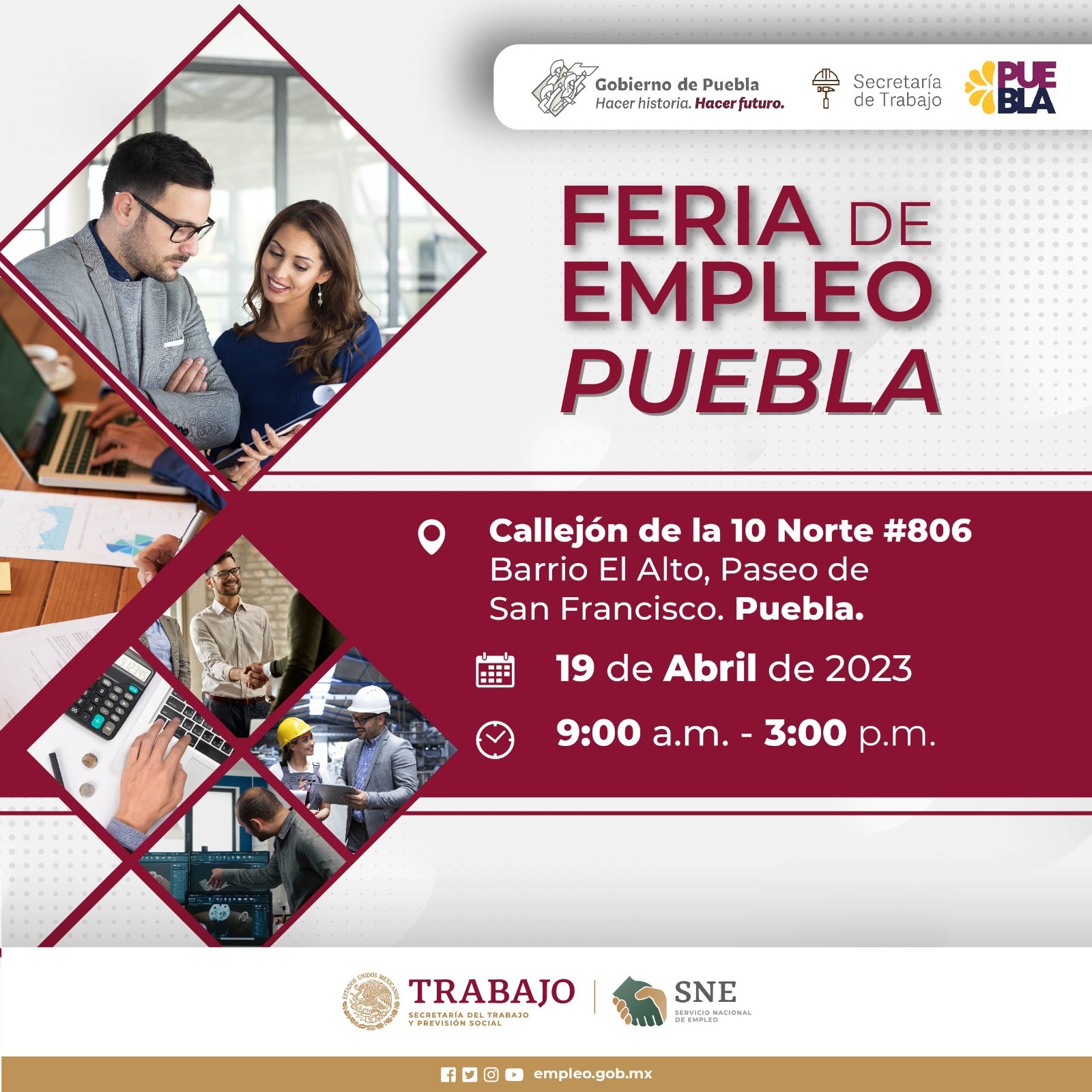 Realizará gobierno estatal Feria de Empleo en Puebla capital