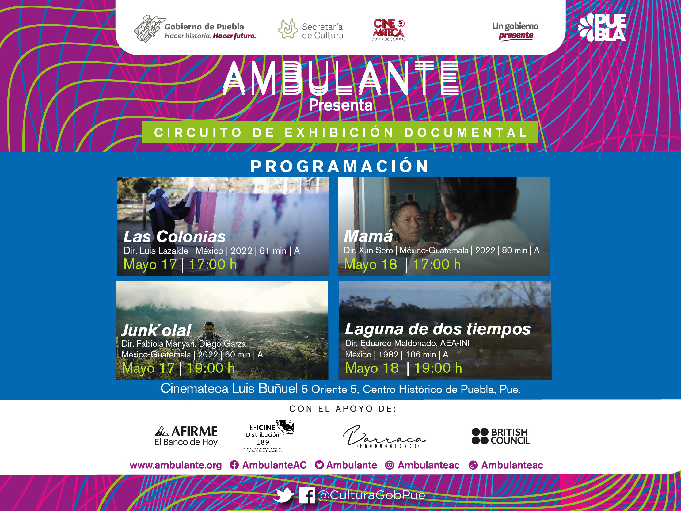 Será Puebla sede del circuito de exhibición documental “Ambulante”: Cultura