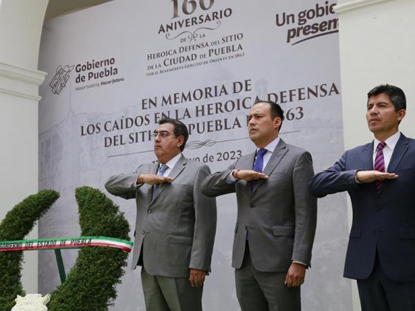 Encabeza Sergio Salomón 160 Aniversario de la Heroica Defensa del Sitio de la Ciudad de Puebla