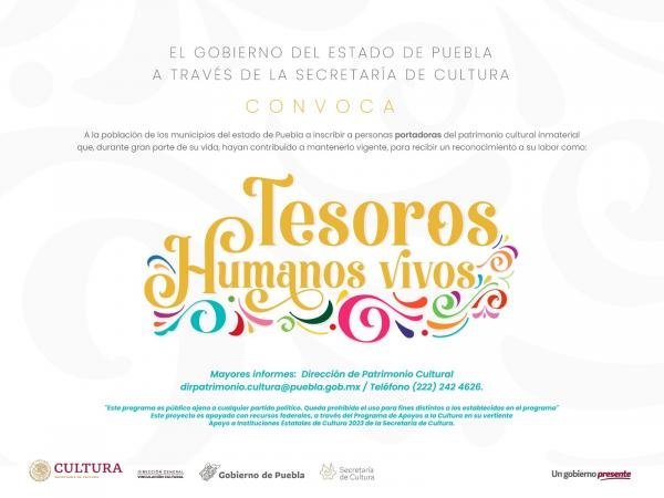 Emite gobierno estatal convocatoria para reconocer a “Tesoros Humanos Vivos”