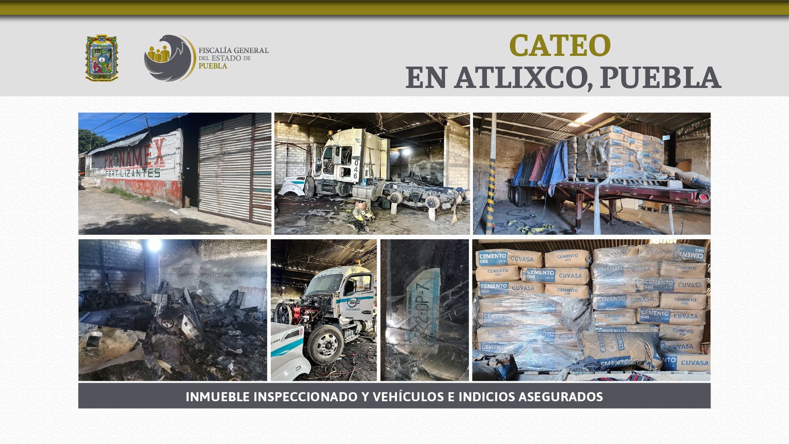 FGE en cateo recuperó cemento y unidades robadas