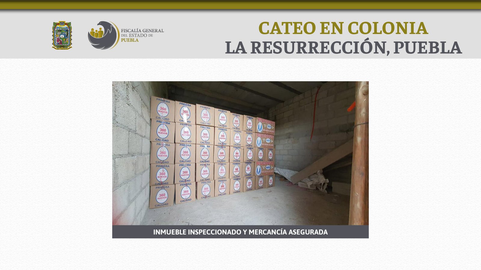 En La Resurrección, la FGE recuperó 385 cajas de mercancía robada
