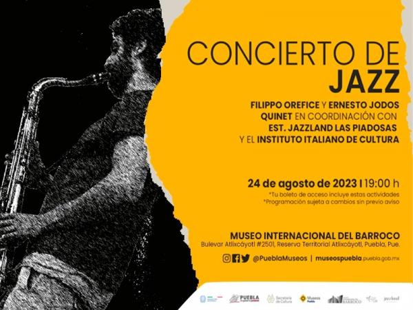 Colaboran Museos Puebla y Embajada de Italia; ofrecerán concierto de jazz en Museo Internacional del Barroco