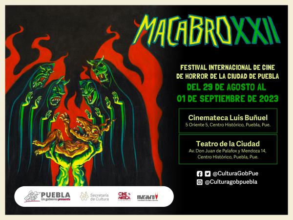 Programa gobierno de Sergio Salomón funciones del festival internacional “Macabro”