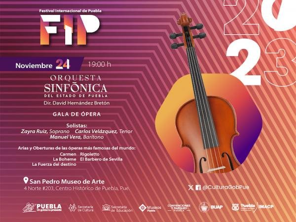 Presentará Cultura Gala de Ópera con la Orquesta Sinfónica del Estado de Puebla