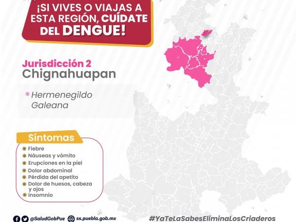 Tehuacán, municipio con más casos de dengue en Puebla: Salud