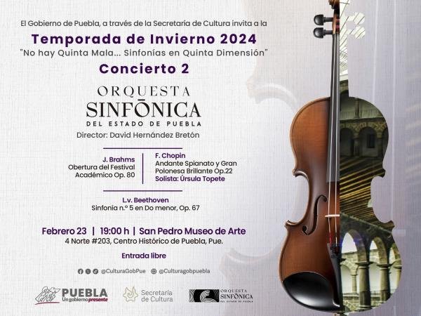 Iniciará Cultura conciertos de la Orquesta Sinfónica del Estado de Puebla