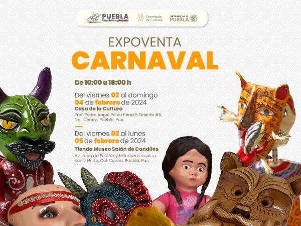 Alista gobierno de Puebla expoventa “Carnaval”