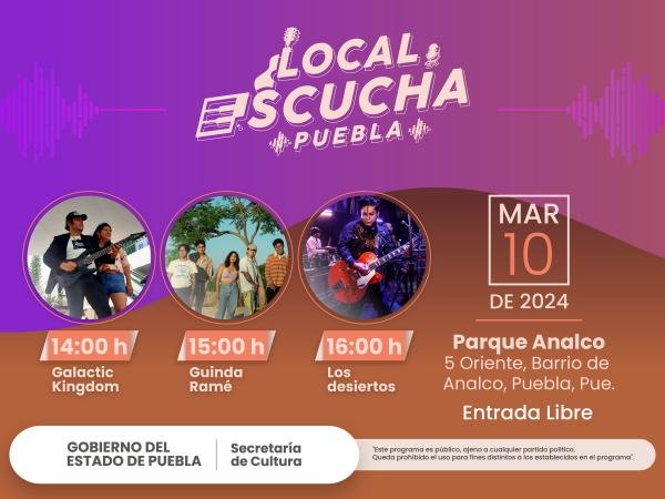 Presentará “Local, escucha Puebla” cinco conciertos de artistas poblanos