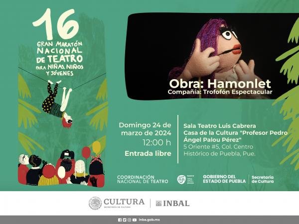 Llega a Puebla “Gran Maratón Nacional de Teatro para niñas, niños y jóvenes”