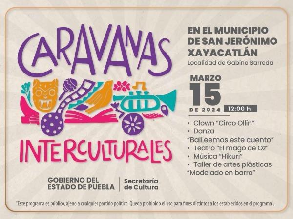 Visitarán “Caravanas Interculturales” municipio de San Jerónimo Xayacatlán