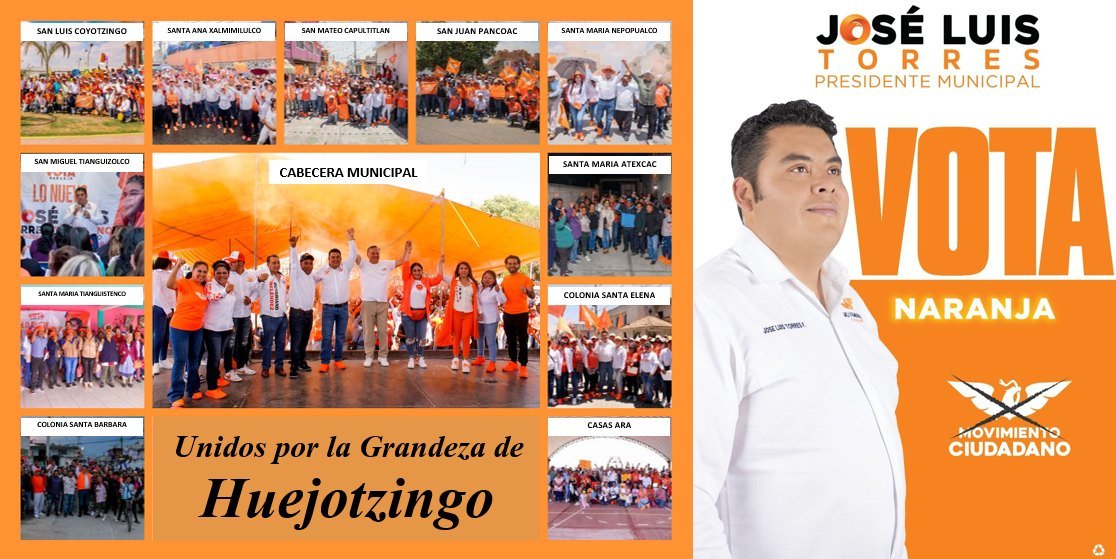 Más de 10 mil ciudadanos de Huejotzingo acompañaron a José Luis Torres Flores en su cierre de campaña