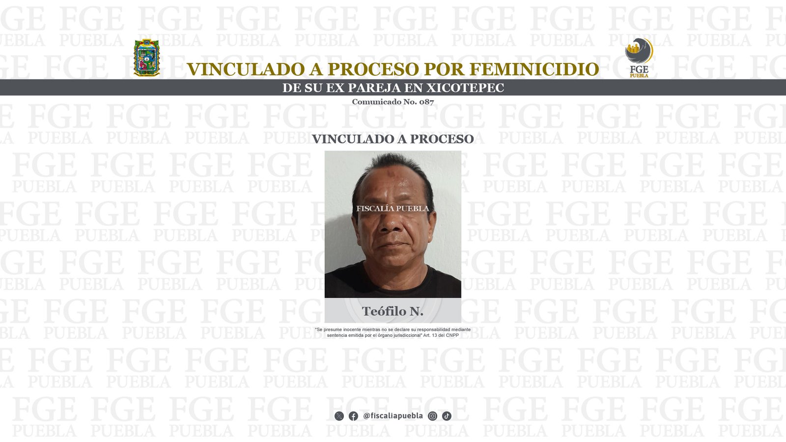 inculado a proceso por feminicidio de su ex pareja en Xicotepec