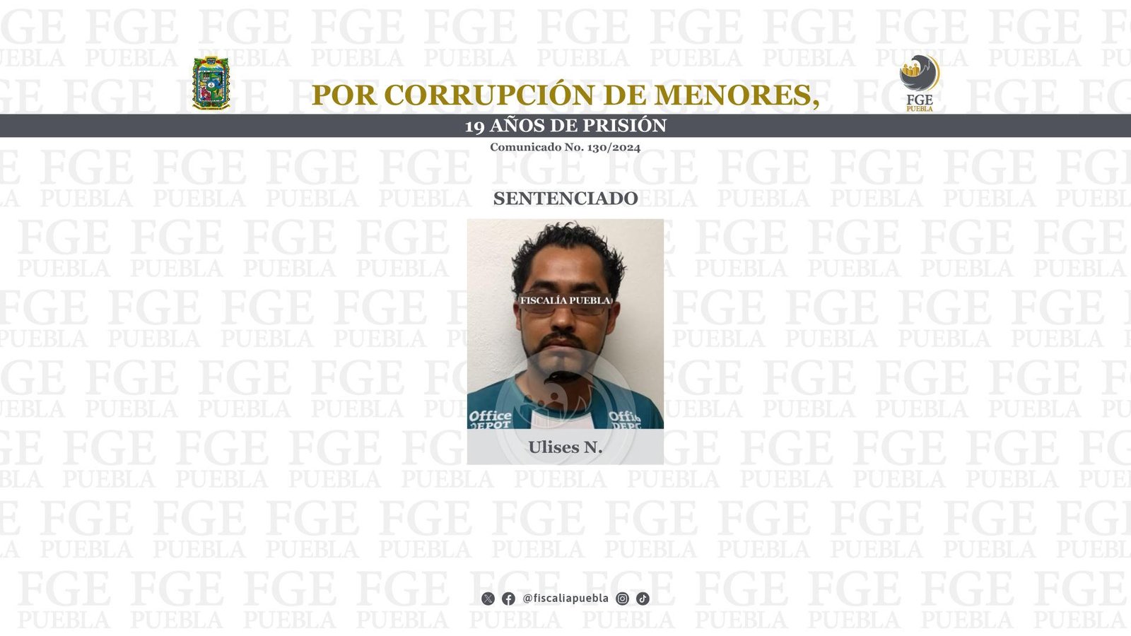 Por corrupción de menores, 19 años de prisión