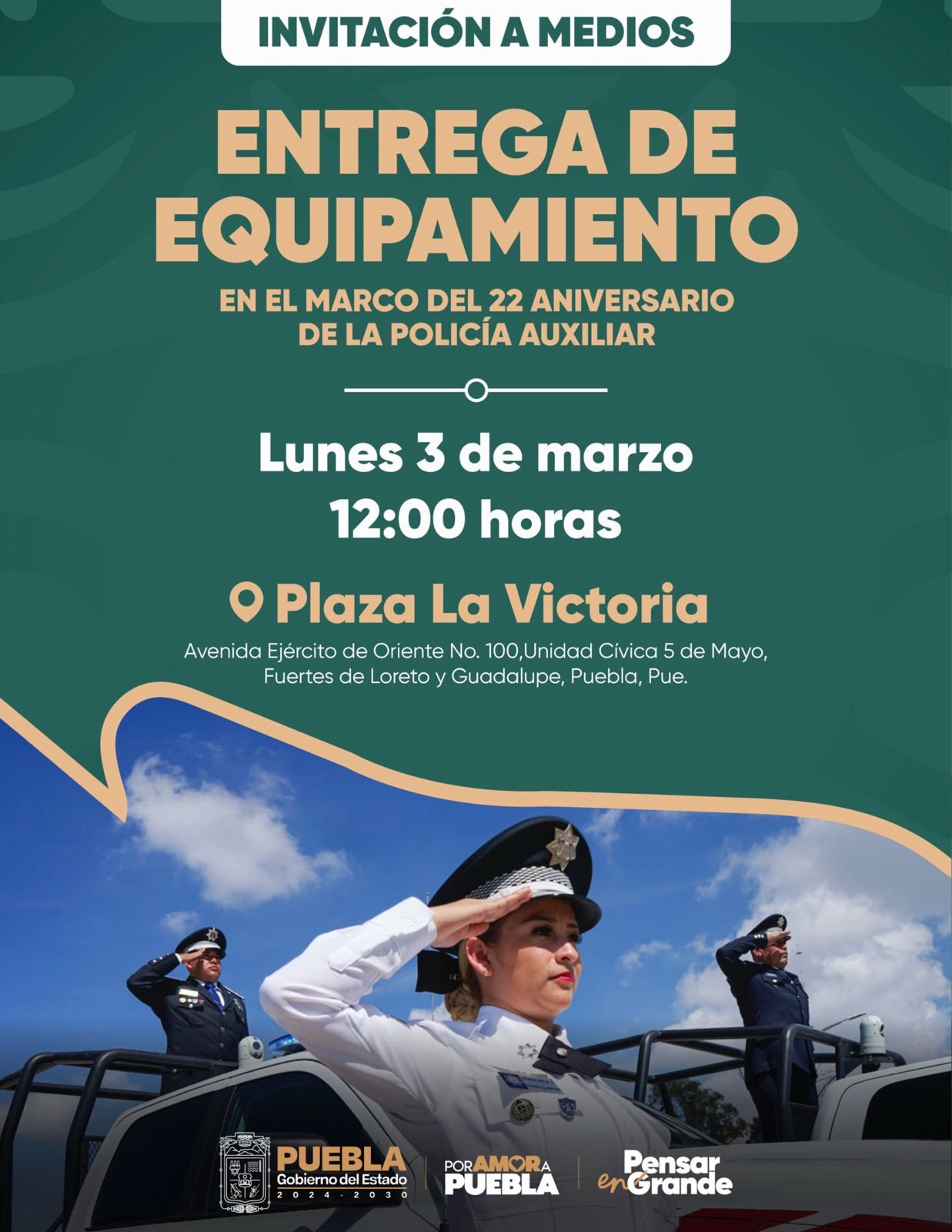 Más equipamiento para fortalecer la Policía Auxiliar