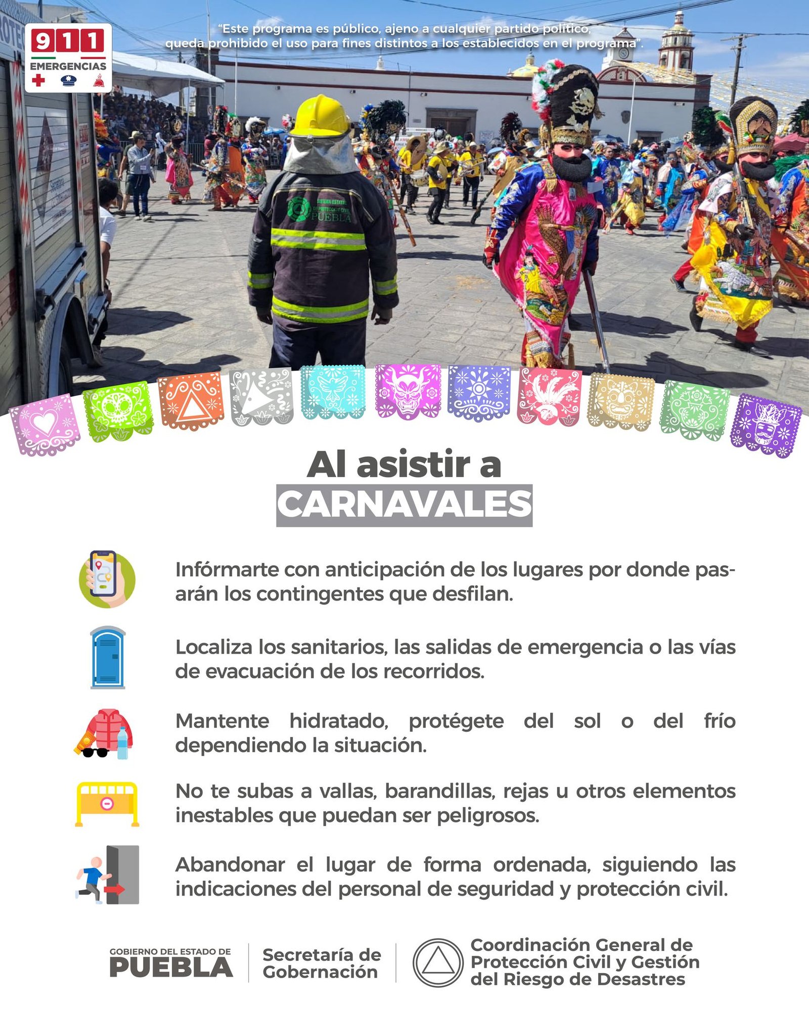Si asistes a algún carnaval en esta temporada hazlo de manera responsable