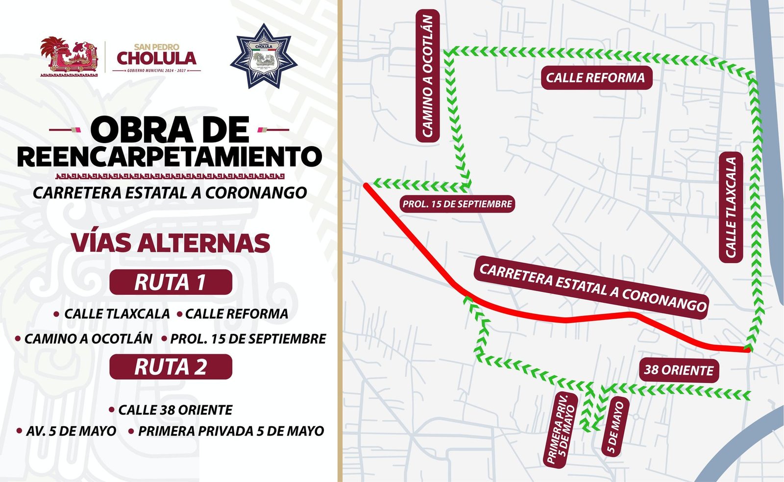 ¿Te diriges a la carretera Estatal a Coronango?