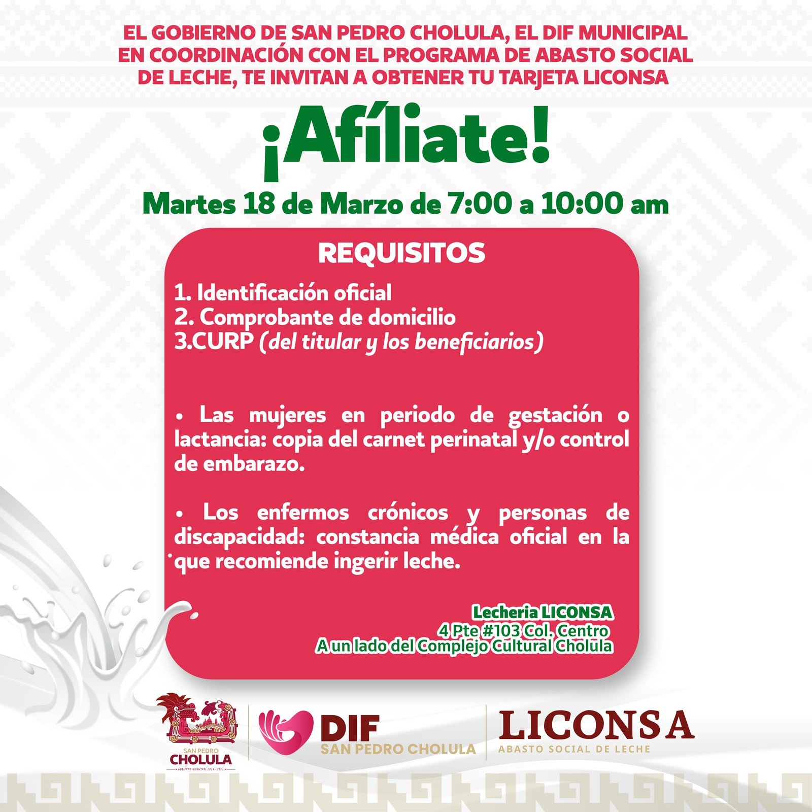 ¡Hoy es el registro para el Programa de Abasto Social de Leche Liconsa!