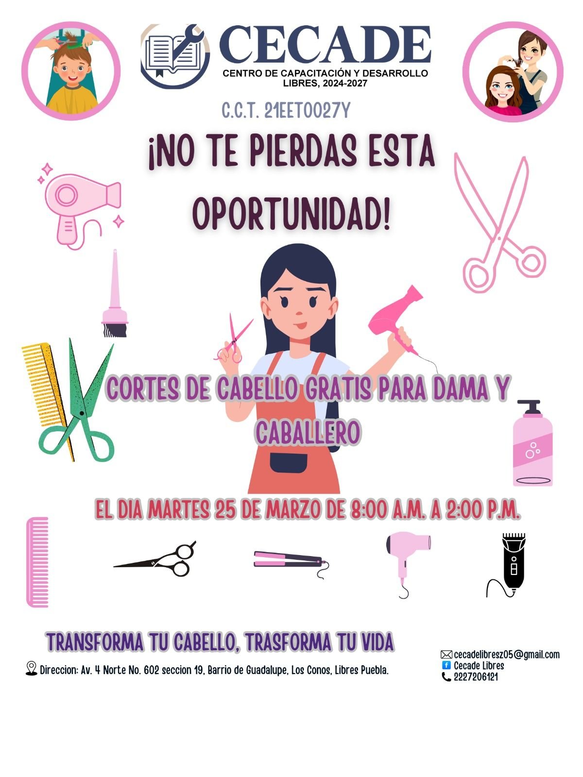 ¡Corte de cabello GRATIS para toda la familia!