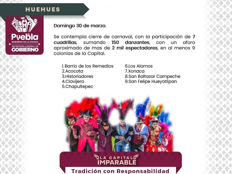 #Huehues2025 | Este domingo 30 de marzo, la ciudad vibrará con la energía de 150 huehues.