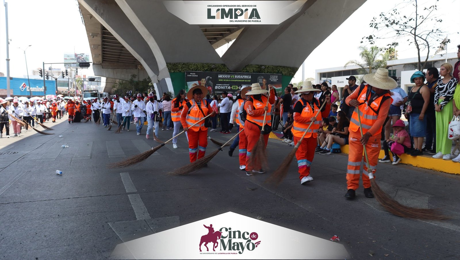 Concluimos nuestra participación en el desfile del 5 de Mayo con un operativo especial de limpieza encabezado por el #OOSL